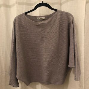 Grey, off shoulder sweater